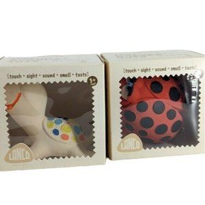 LANCO TOYS 100% Natural rubber SQUEAK organic baby toy touch sight set of 2